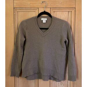 Oats Cashmere Womens 100% Cashmere Debra Hayburn Boxy Sweater Small Beige FA EXC